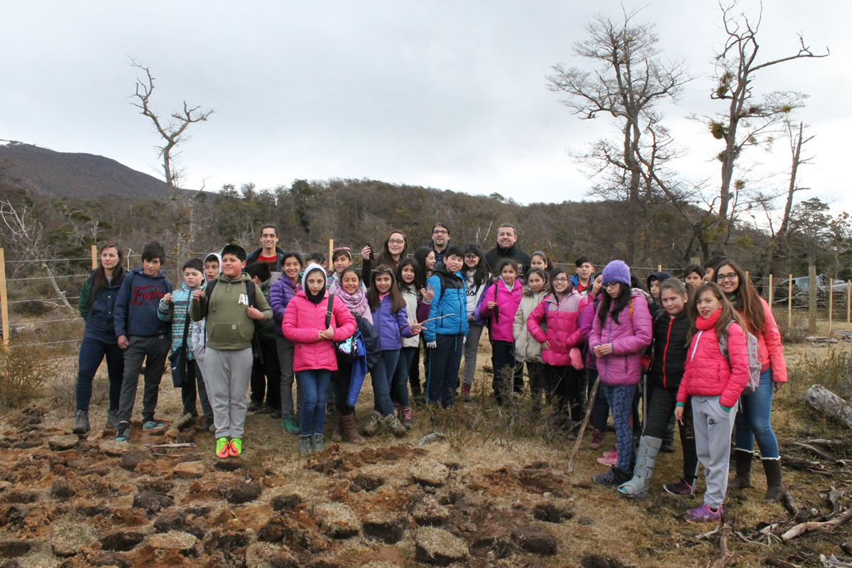 ALUMNOS DEL LICEO D.M.G., DE PUERTO WILLIAMS PARTICIPAN DE PROGRAMA DE FORESTACIÓN IMPULSADO POR LA CONAF